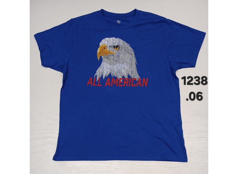 Celebrate Patriotic! (XL) Blue Eagle Print Crew Neck TShirt